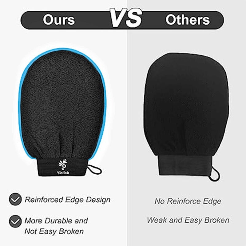 Fundrem Exfoliating Gloves 2 Pcs, Exfoliating Body Scrubber for Bath Shower Exfoliation, Body Scrub Exfoliator Loofah Sponge for Dead Skin Remover, Korean Exfoliating Mitt (Browm) - Image 5